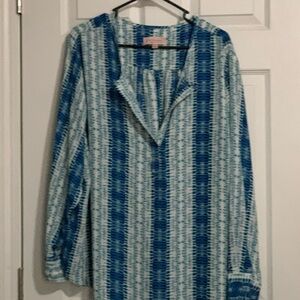Philosophy Blue and White Striped Blouse